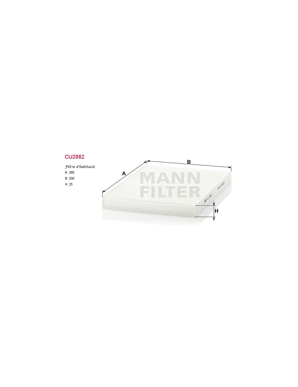 FILTRE A HABITACLE FILTRE A HABITACLE