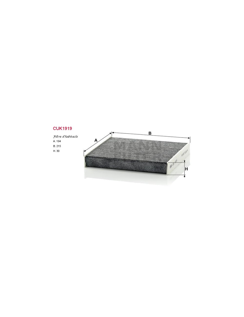 FILTRE A HABITACLE FILTRE A HABITACLE
