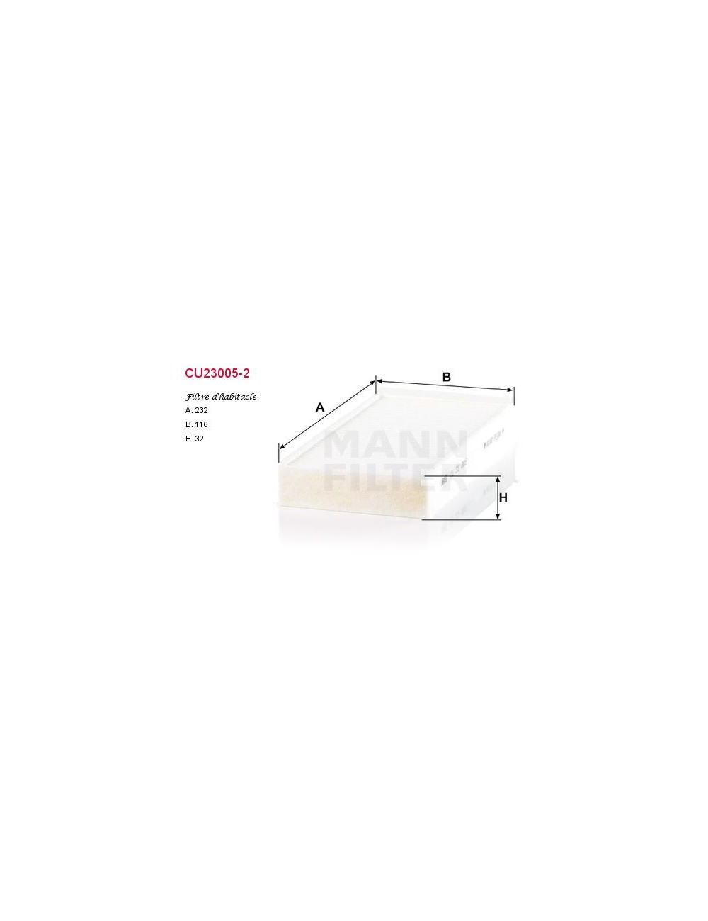 FILTRE A HABITACLE FILTRE A HABITACLE