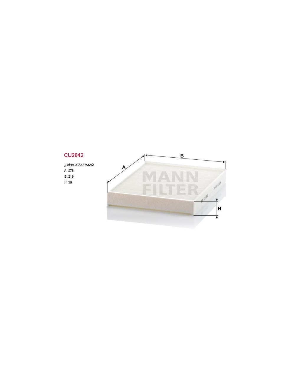 FILTRE A HABITACLE FILTRE A HABITACLE