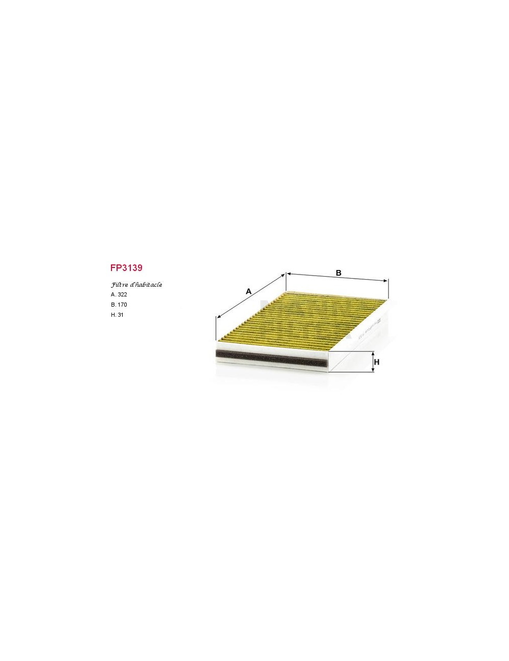 FILTRE A HABITACLE FILTRE A HABITACLE