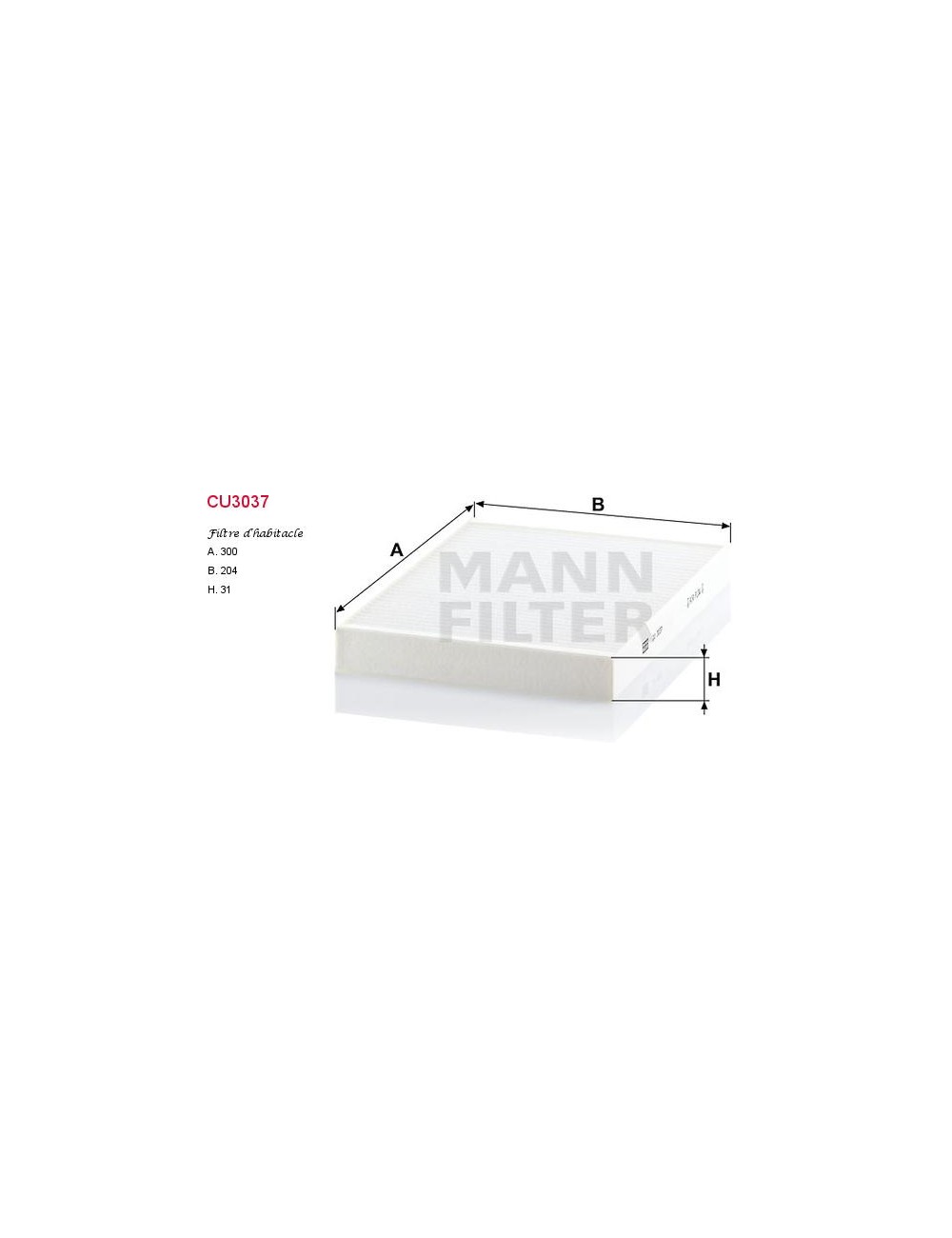 FILTRE A HABITACLE FILTRE A HABITACLE